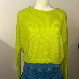 Green Cropped Sweater